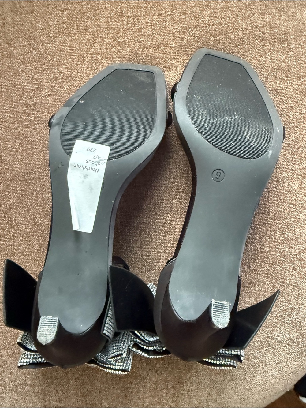 bp Black Ankle-Strap Heels with Decorative Bow - Picture 5 of 5